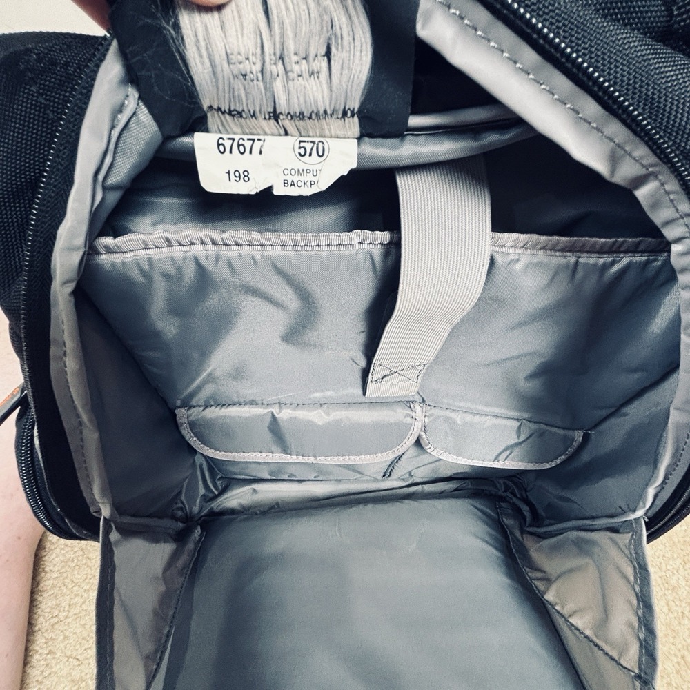 Samsonite Black Gray 17" Sport Backpack 2 Strap Men's Nylon Bag - Picture 16 of 16